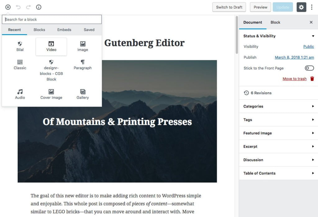 Read more about the article Video: Gutenberg – WordPress 5.0 Quick Overview